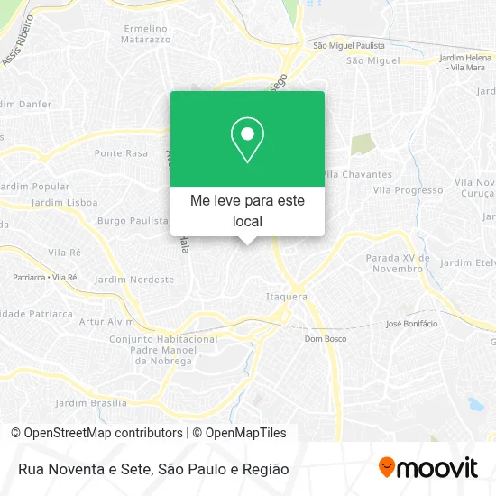 Rua Noventa e Sete mapa