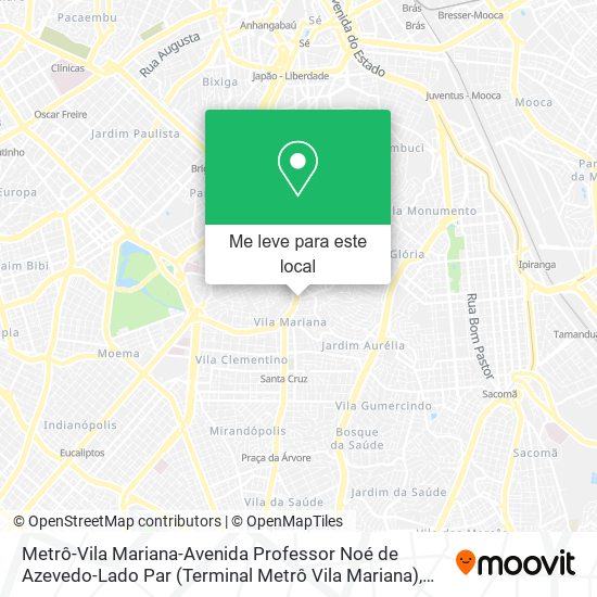 Metrô-Vila Mariana-Avenida Professor Noé de Azevedo-Lado Par (Terminal Metrô Vila Mariana) mapa