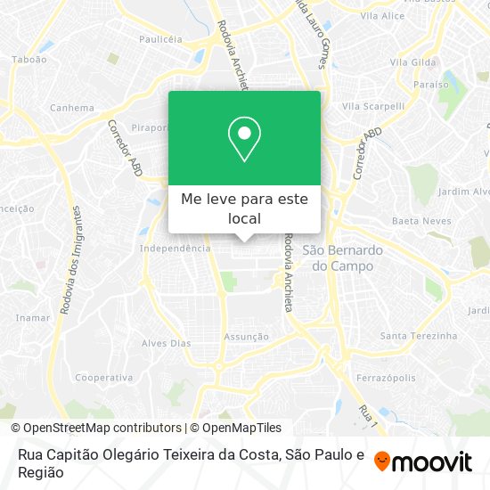 Rua Capitão Olegário Teixeira da Costa mapa