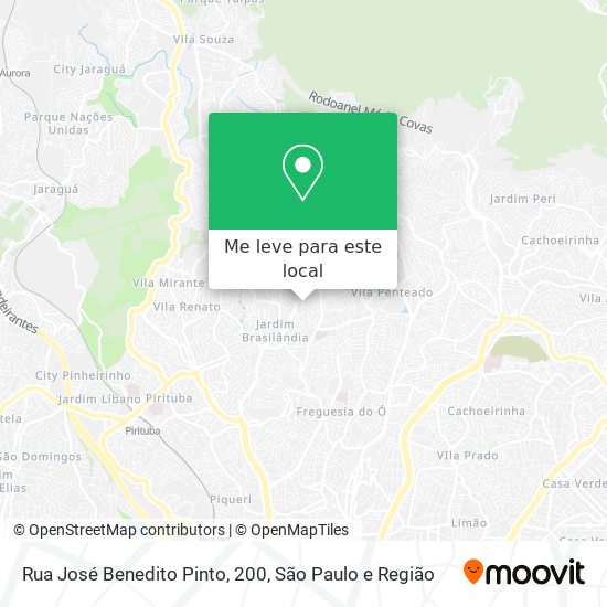 Rua José Benedito Pinto, 200 mapa