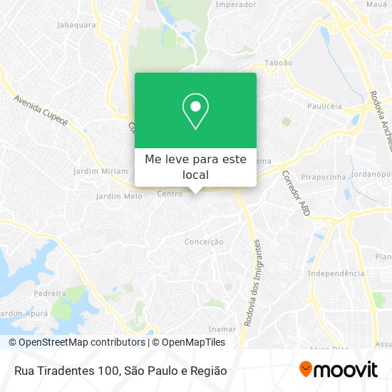 Rua Tiradentes 100 mapa