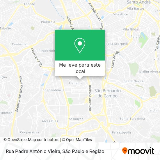Rua Padre Antônio Vieira mapa