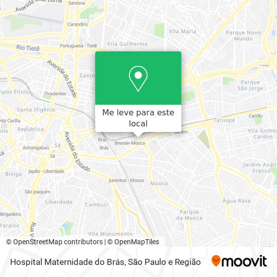 Hospital Maternidade do Brás mapa
