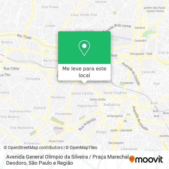 Avenida General Olímpio da Silveira / Praça Marechal Deodoro mapa