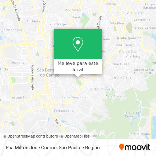 Rua Mílton José Cosmo mapa