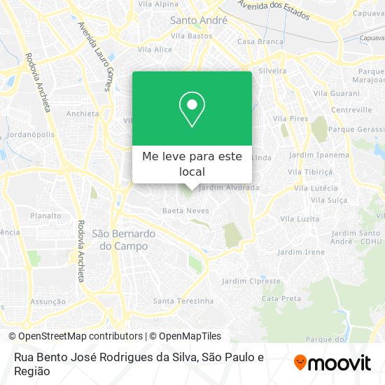 Rua Bento José Rodrigues da Silva mapa