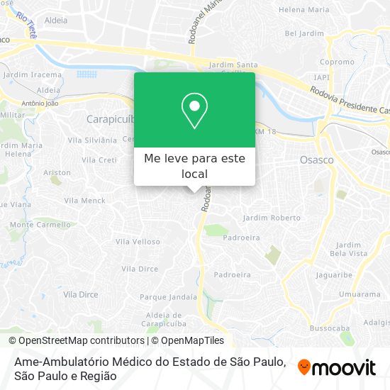 Ame-Ambulatório Médico do Estado de São Paulo mapa