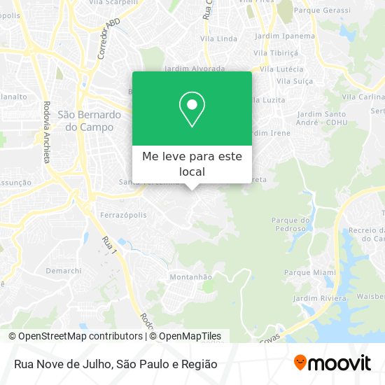 Rua Nove de Julho mapa