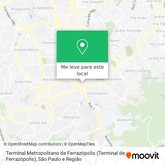 Terminal Metropolitano de Ferrazópolis mapa