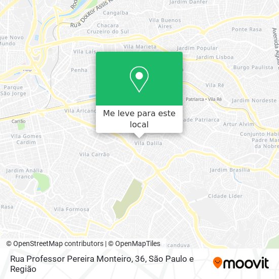 Rua Professor Pereira Monteiro, 36 mapa