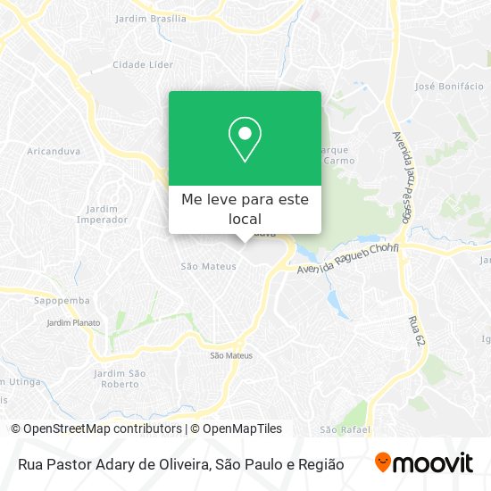 Rua Pastor Adary de Oliveira mapa