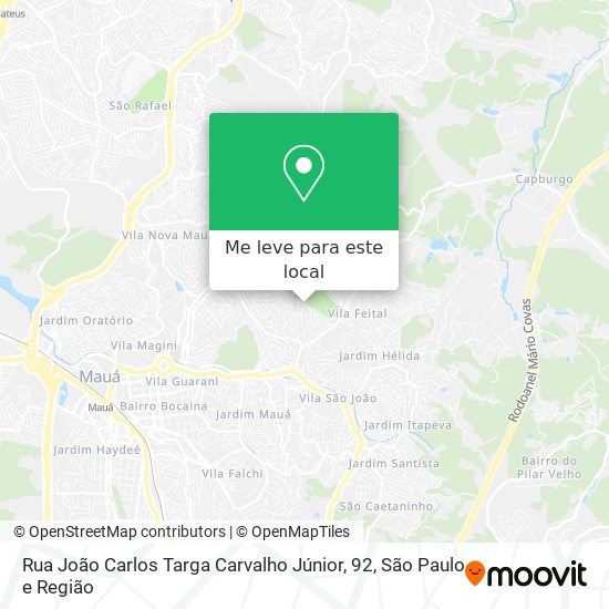 Rua João Carlos Targa Carvalho Júnior, 92 mapa