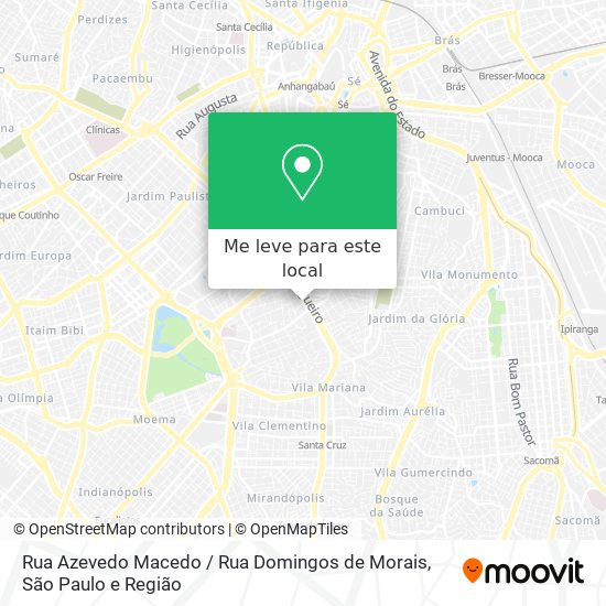 Rua Azevedo Macedo / Rua Domingos de Morais mapa
