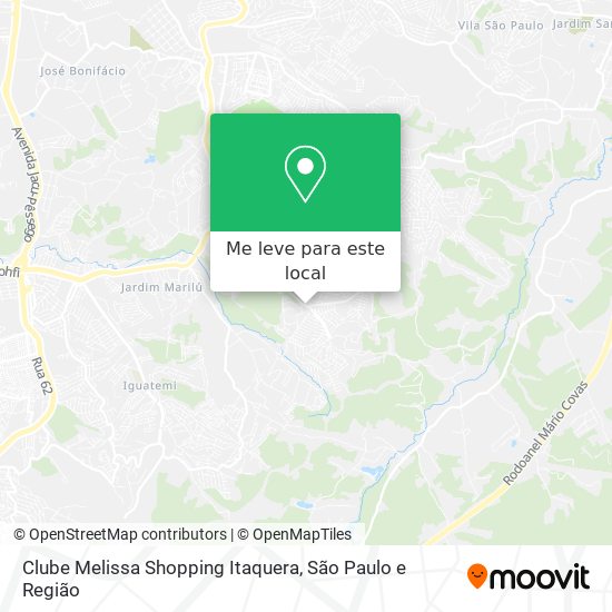 Clube Melissa Shopping Itaquera mapa