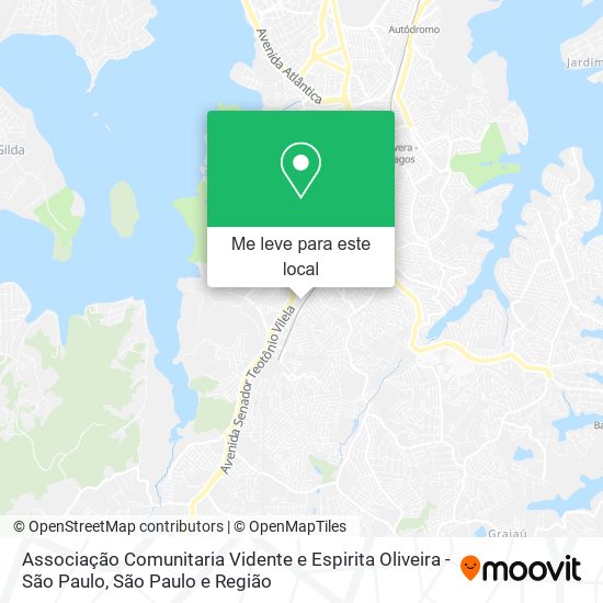 Associação Comunitaria Vidente e Espirita Oliveira - São Paulo mapa