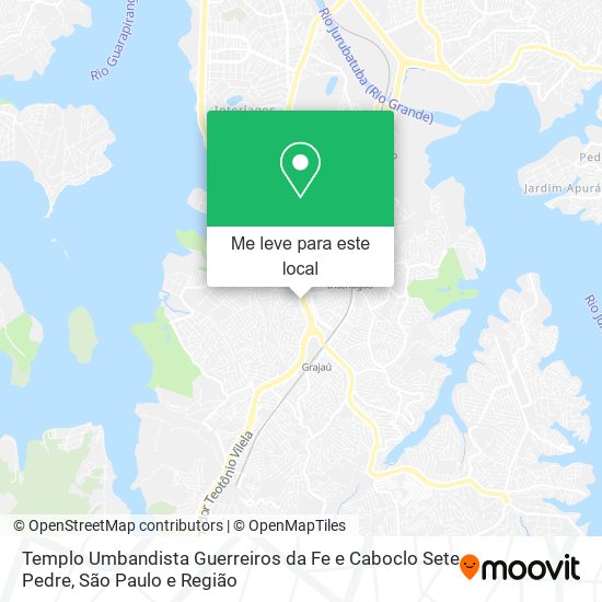 Templo Umbandista Guerreiros da Fe e Caboclo Sete Pedre mapa