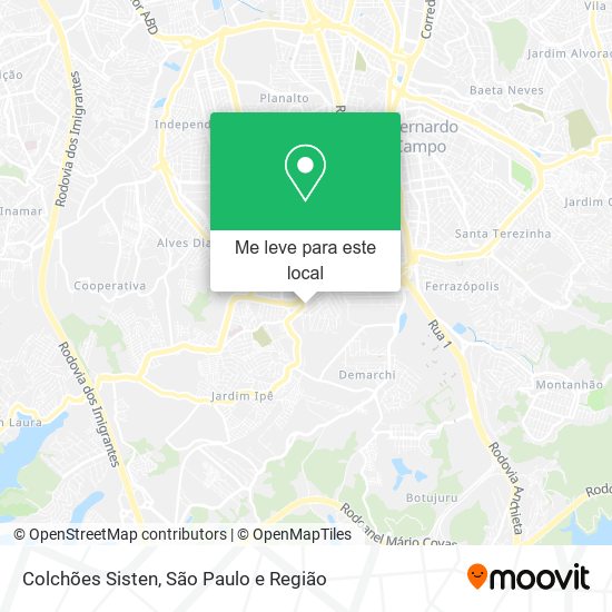 Colchões Sisten mapa