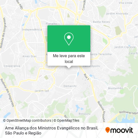 Ame Aliança dos Ministros Evangélicos no Brasil mapa