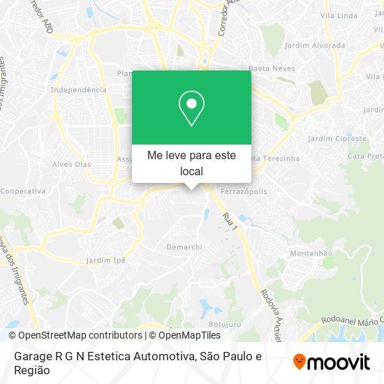 Garage R G N Estetica Automotiva mapa