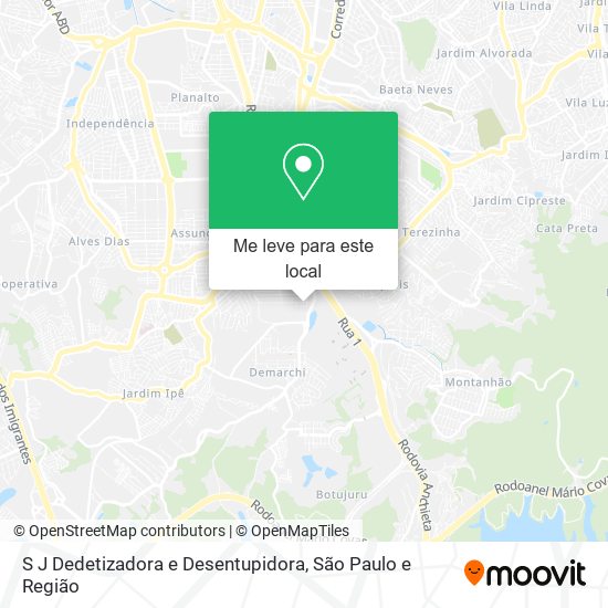 S J Dedetizadora e Desentupidora mapa