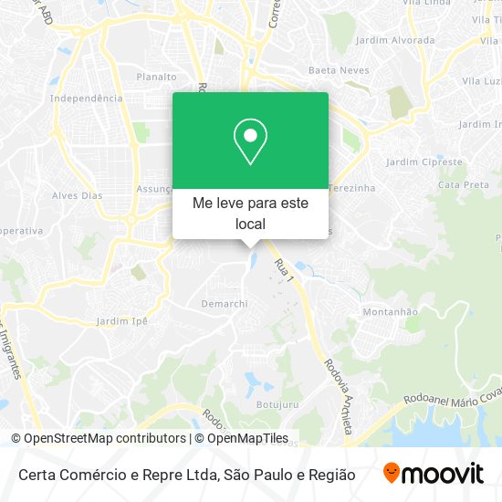 Certa Comércio e Repre Ltda mapa