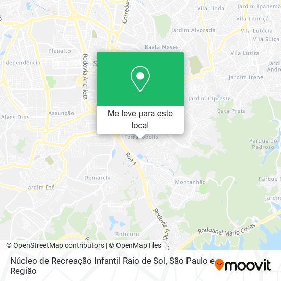 Núcleo de Recreação Infantil Raio de Sol mapa