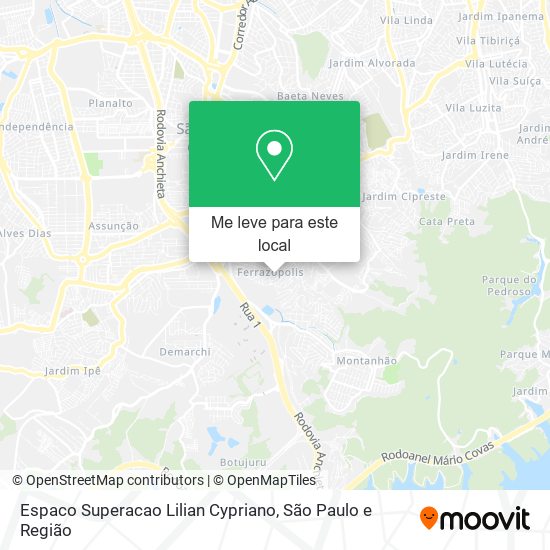Espaco Superacao Lilian Cypriano mapa