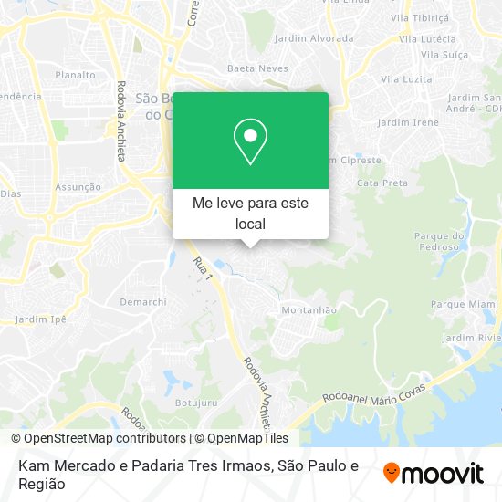 Kam Mercado e Padaria Tres Irmaos mapa