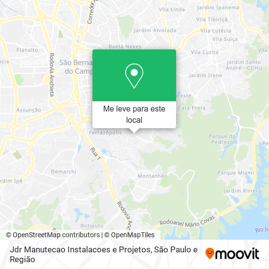 Jdr Manutecao Instalacoes e Projetos mapa