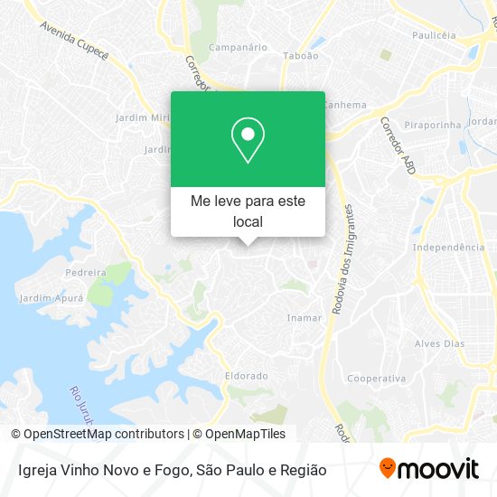 Igreja Vinho Novo e Fogo mapa
