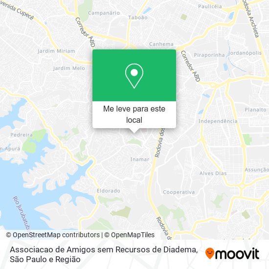 Associacao de Amigos sem Recursos de Diadema mapa