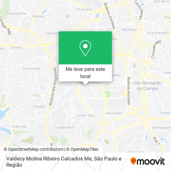Valdecy Molina Ribeiro Calcados Me mapa