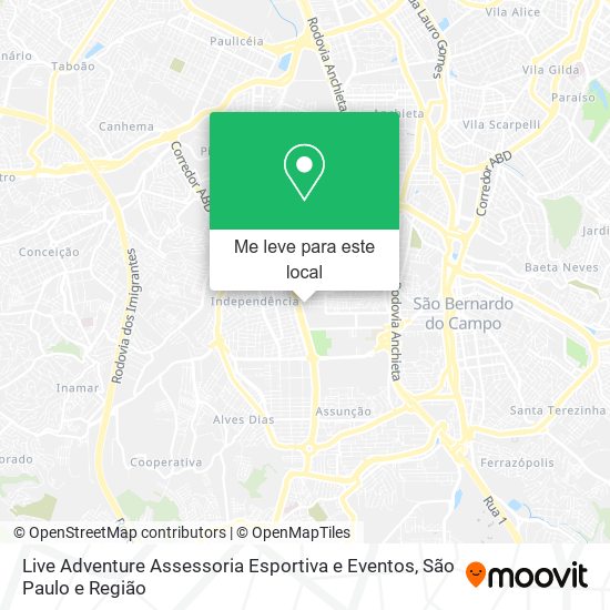 Live Adventure Assessoria Esportiva e Eventos mapa