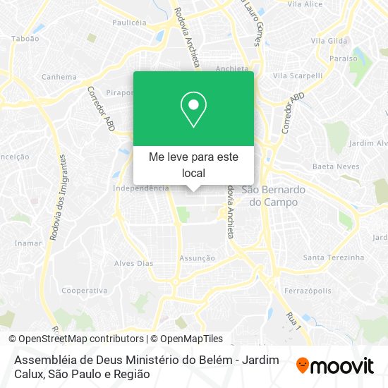 Assembléia de Deus Ministério do Belém - Jardim Calux mapa