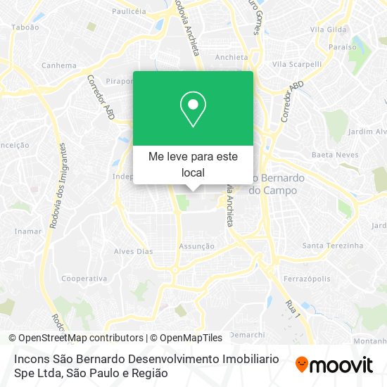 Incons São Bernardo Desenvolvimento Imobiliario Spe Ltda mapa