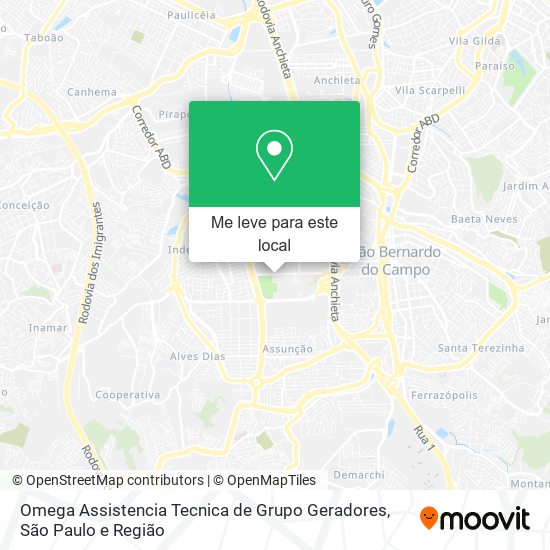 Omega Assistencia Tecnica de Grupo Geradores mapa