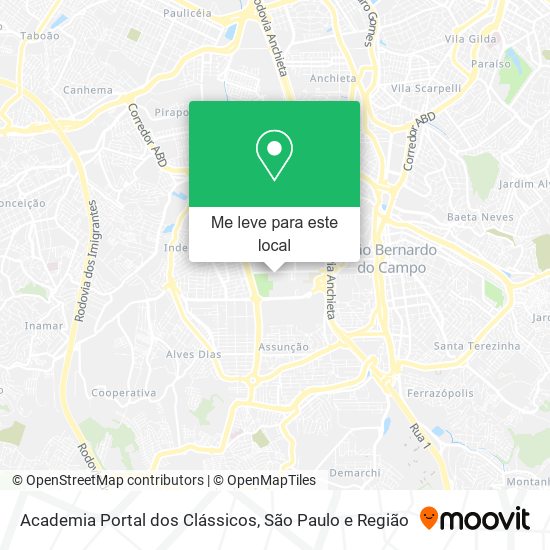 Academia Portal dos Clássicos mapa