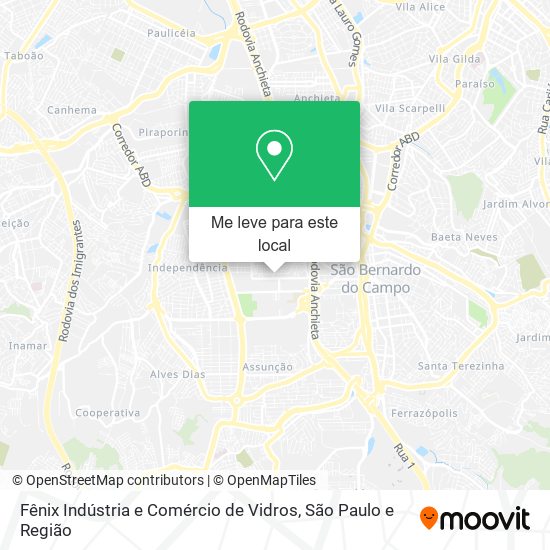 Fênix Indústria e Comércio de Vidros mapa