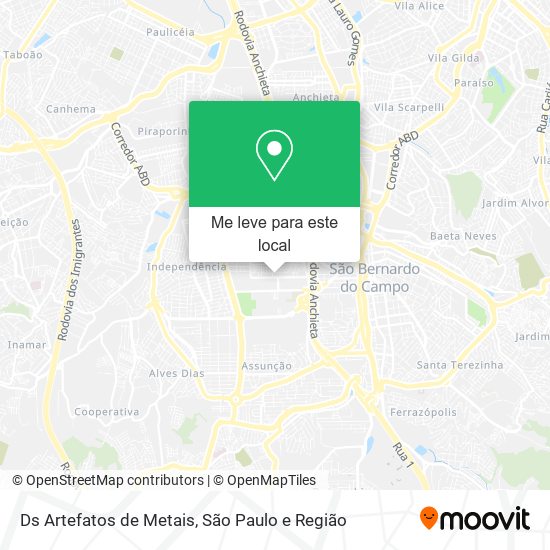 Ds Artefatos de Metais mapa