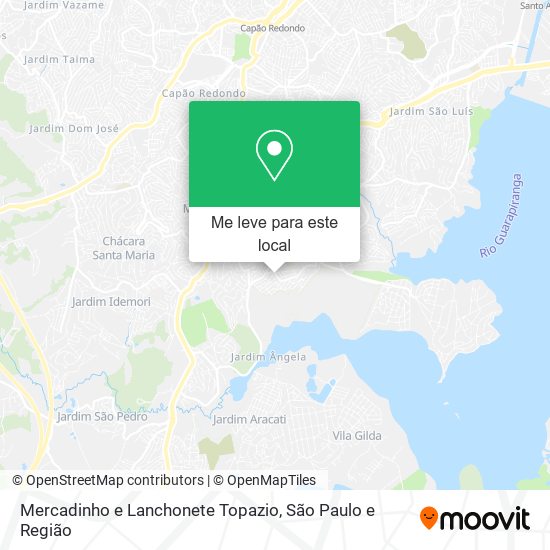 Mercadinho e Lanchonete Topazio mapa