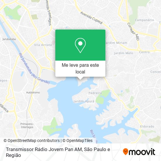 Transmissor Rádio Jovem Pan AM mapa