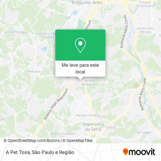 A Pet Tosa mapa