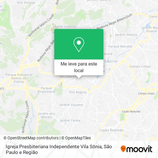 Igreja Presbiteriana Independente Vila Sônia mapa