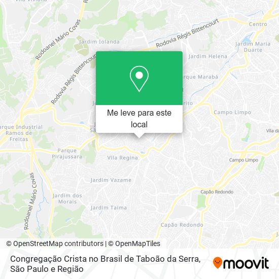 Congregação Crista no Brasil de Taboão da Serra mapa