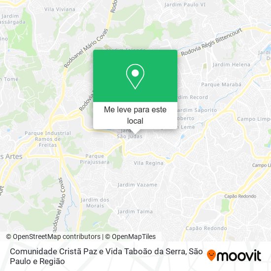 Comunidade Cristã Paz e Vida Taboão da Serra mapa