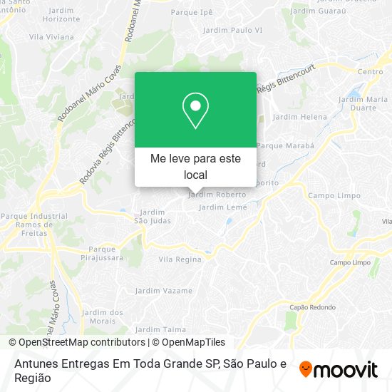 Antunes Entregas Em Toda Grande SP mapa