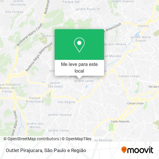 Outlet Pirajucara mapa