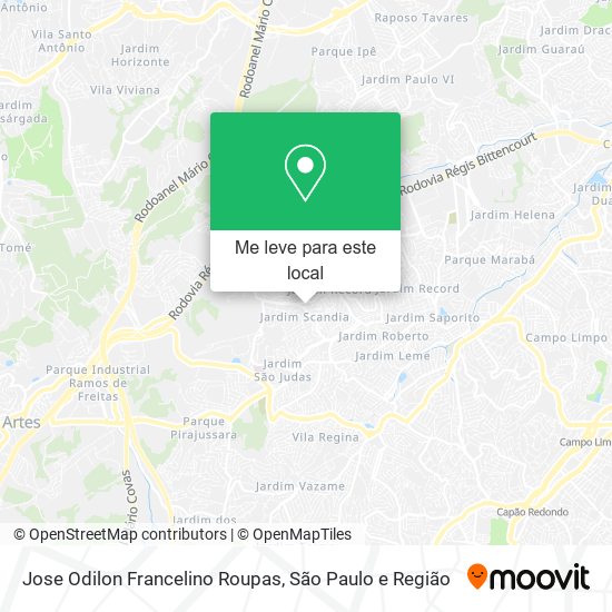 Jose Odilon Francelino Roupas mapa