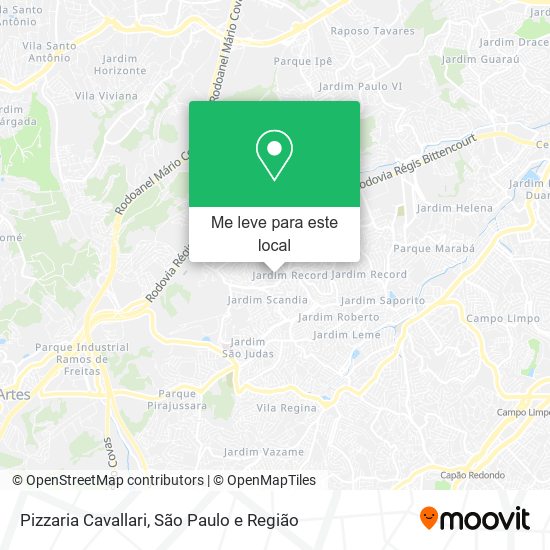 Pizzaria Cavallari mapa