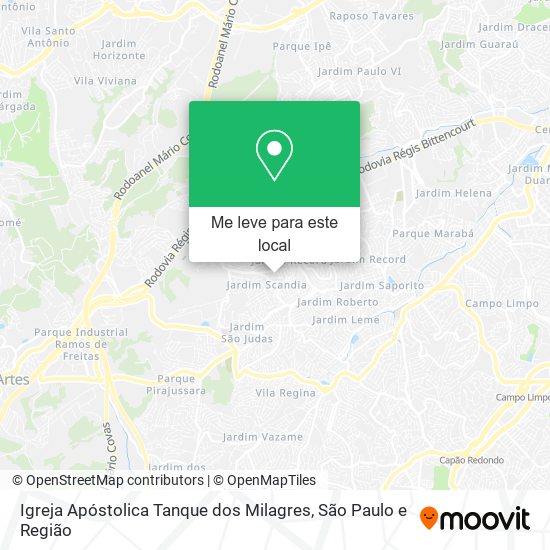 Igreja Apóstolica Tanque dos Milagres mapa